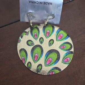 Peacock Feather Design Earrings